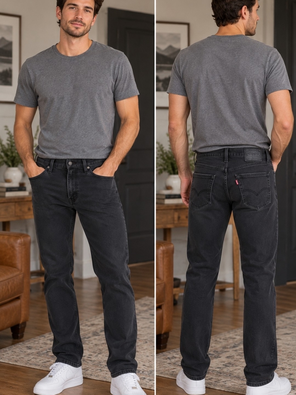 Levi's 541 Athletic Taper Black Stretch Jeans Denim 30x32